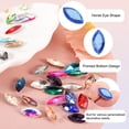 thumbnail image 3 of Uxcell 50Pcs Rhinestones en forma de ojo de caballo de vidrio con respaldo puntiagudo para hacer joyas, azul brillante 6x12mm, 3 of 6