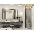 thumbnail image 2 of Keonjinn Brass Gold Bathroom Mirror 60 x 36 inch Brushed Metal Framed Mirror, Modern Rectangular Large Wall-Mounted Vanity Mirror(Horizontal/Vertical), 2 of 8
