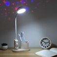 thumbnail image 3 of Blanco, lámpara de escritorio para niños, lámpara de mesa de estudio con portalápices, lámpara de noche que cambia automáticamente de color, lámpara de lectura LED recargable regulable para niños, 3 of 4