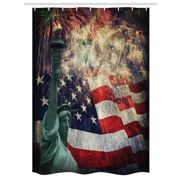 American Flag Stall Shower Curtain, Composite Photo of ...
