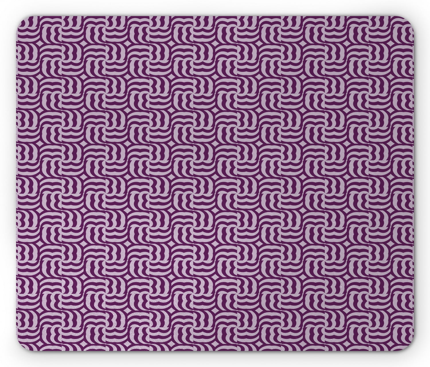 Geometric Mouse Pad, Vertical and Horizontal Wavy Lines Shapes Optical Illusion Style Abstract