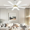 thumbnail image 4 of Dextrus 60'' White and Gold LED Modern Indoors Ceiling Fan with Remote, 4 of 13