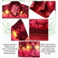 thumbnail image 6 of HAPPY BAY Men's Hawaiian Shirts Short Sleeve Button Down Shirt Men's Summer Shirts Casual Beach Holiday Hawaii Island Shirts for Men Funny XS Monochromatic Palm, Red, 6 of 6