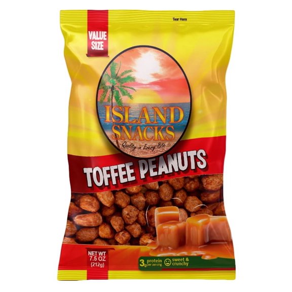 Island Snacks Toffee Peanuts, 7.5 oz (6-Pack)