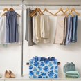 thumbnail image 4 of 2-Pack Square Closet Organizers with Handles Open Basket Bins Blue Oak Leaf Pattern Storage Basket for Home Office, 4 of 8