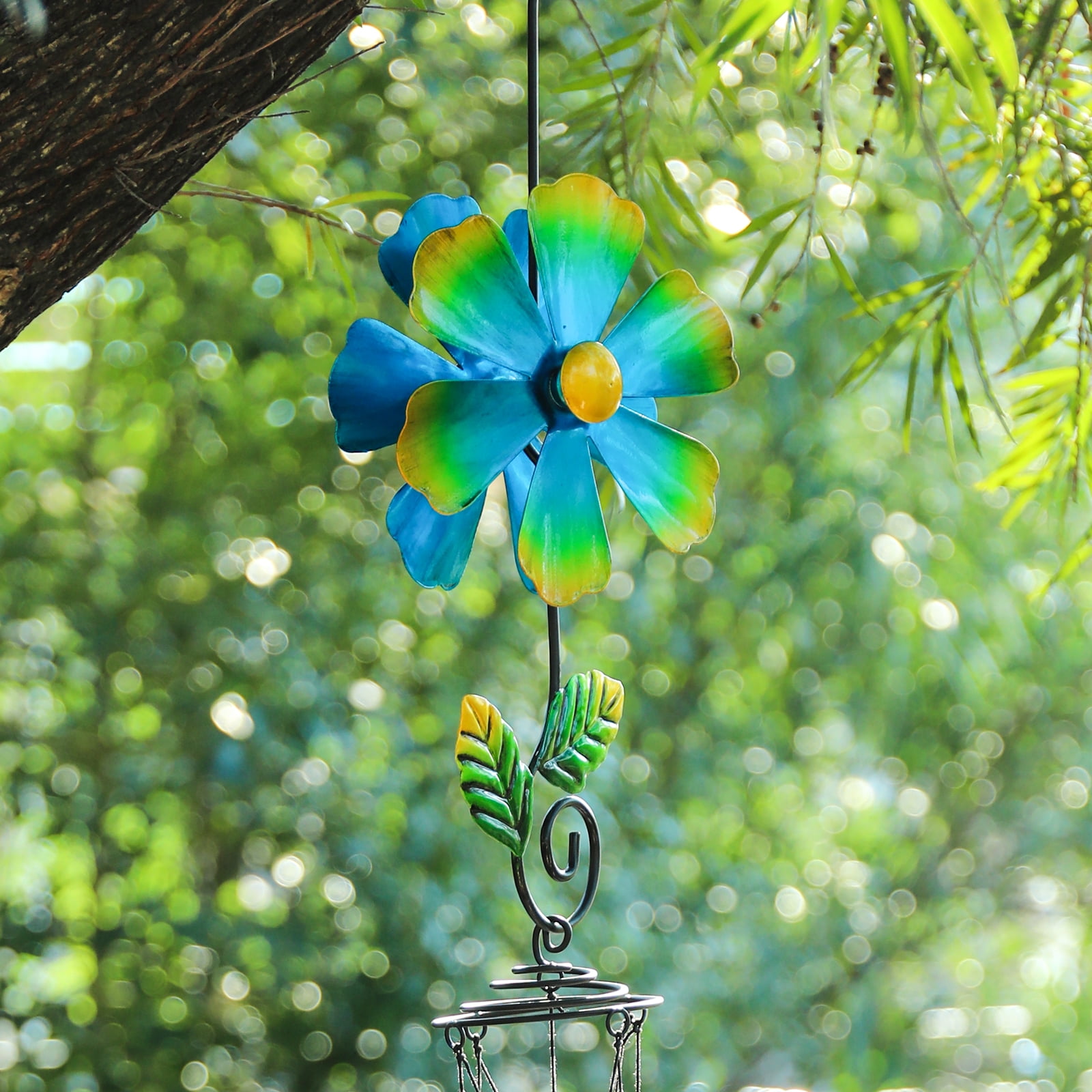 Flower Windmill,Wind Chime,Rotary Windmill & Musical Wind Chime Combination, ,Hanging Wind Chime, For Outdoor, Yard,Garden,Lawn,Multicolor