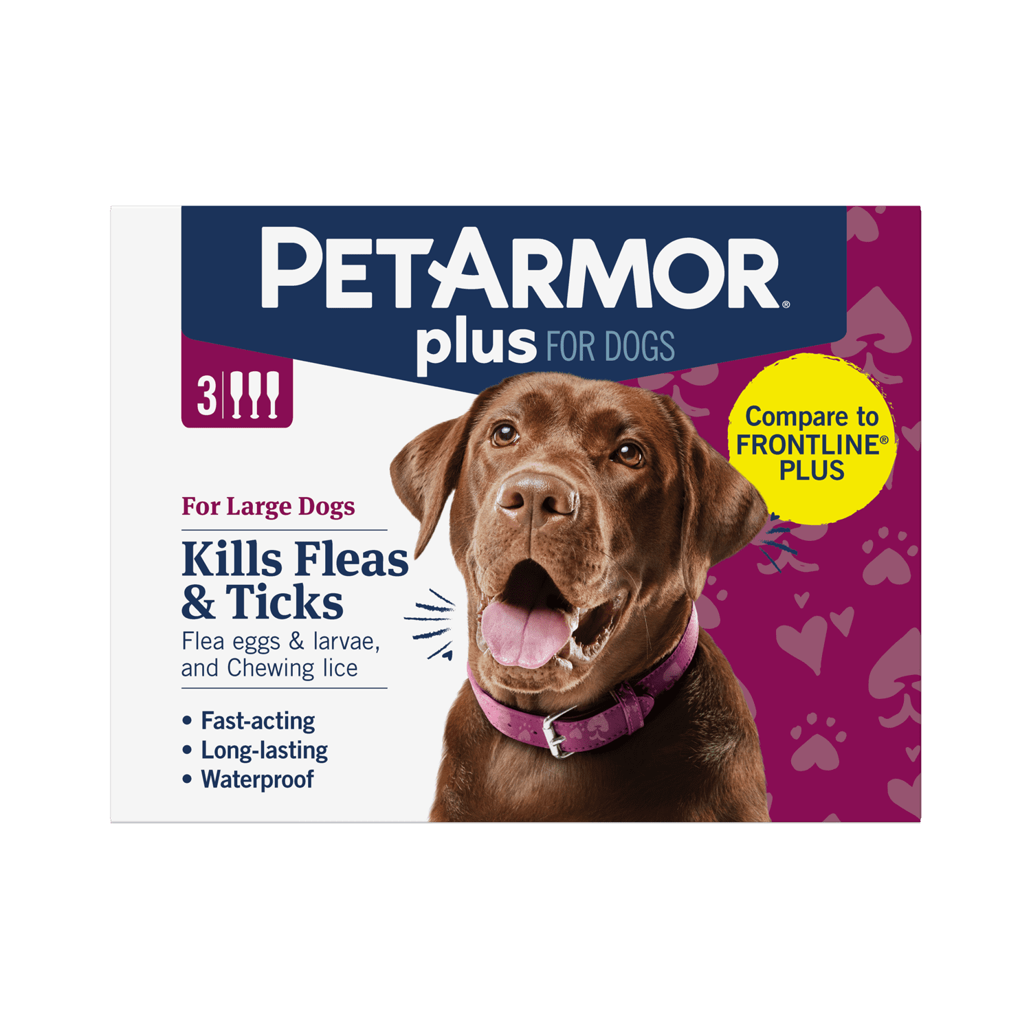 PETARMOR Plus for Large Dogs 45-88 lbs, Flea & Tick Prevention for Dogs, 3-Month Supply