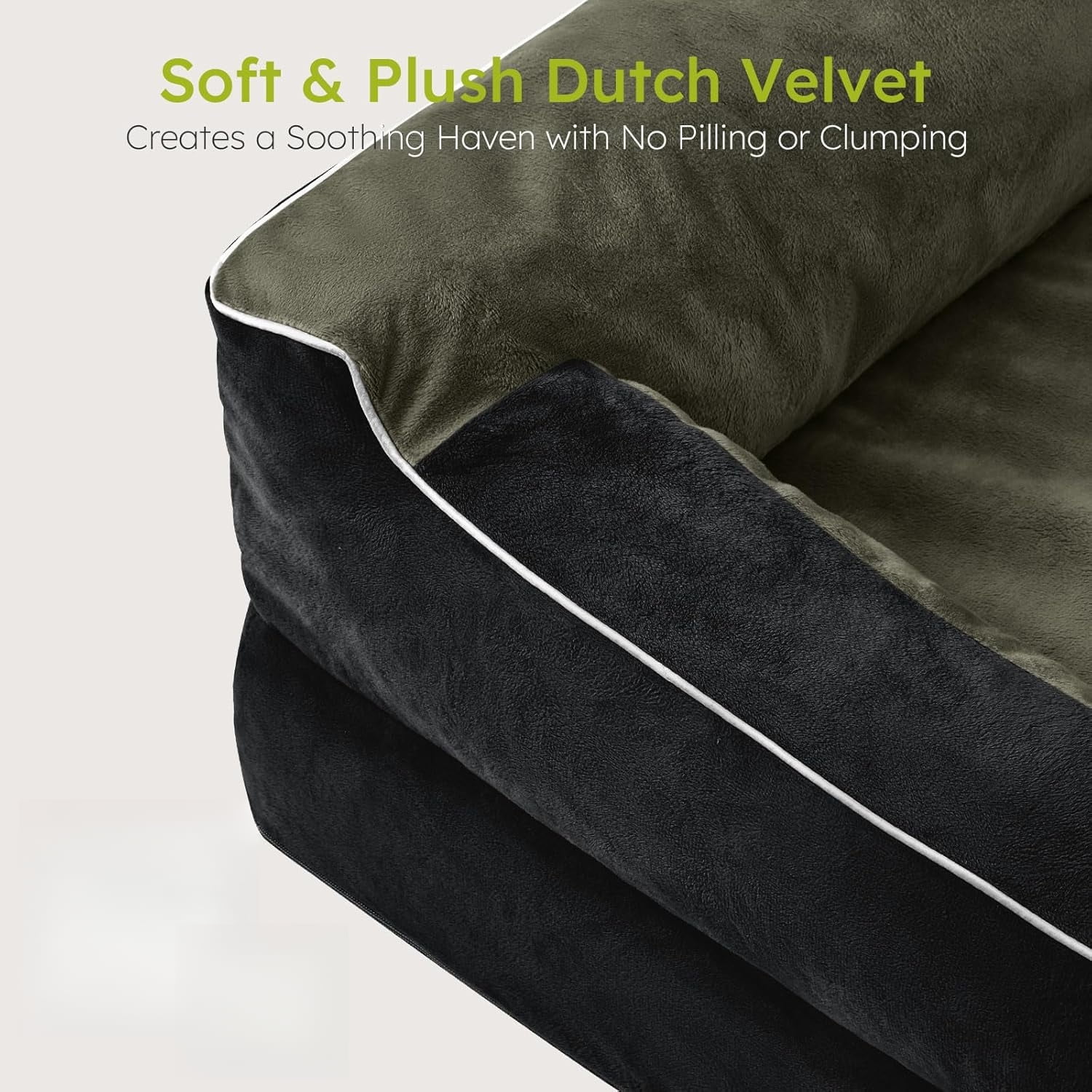 XXL Dog Bed for Extra Large Dogs, Giant Orthopedic Dog Bed with Cooling Gel Memory Foam, Waterproof Pet Bed with Removable Washable Cover, 53" Pet Sofa Bed Dutch Velvet with Bone Toy, Black