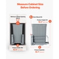 thumbnail image 4 of KFFKFF Pull-Out Trash Can for Kitchen Cabinets, 35 QT Waste and Recycling Bin, Under-Mount Garbage Container with Durable Metal Soft-Close Slide System and Door-Mount Kit, 4 of 9