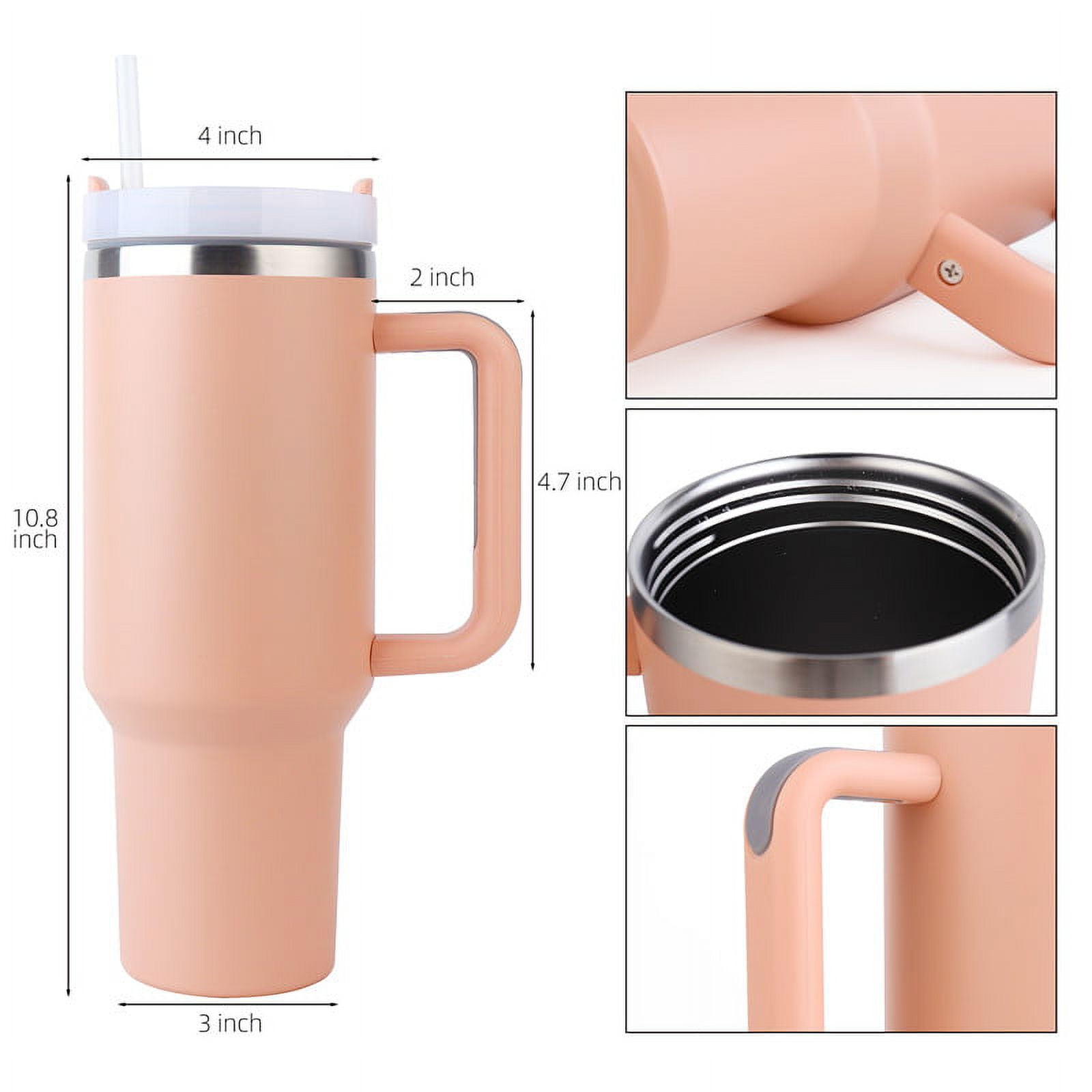40 oz Tumbler With Handle and Straw Lid, Double Wall Vacuum Sealed  Stainless Steel Insulated Tumbler…See more 40 oz Tumbler With Handle and  Straw Lid