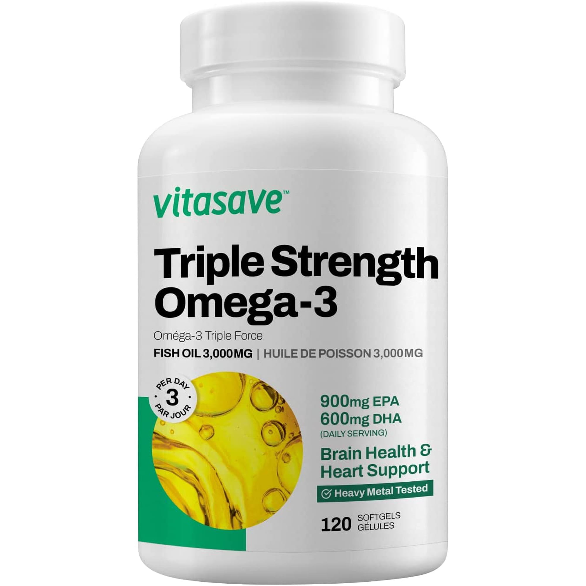 Capsules D'huile De Poisson Oméga 3 2000 Mg Avec EPA Et DHA – Naturel, Bon Pour L'immunité Et Le Cerveau