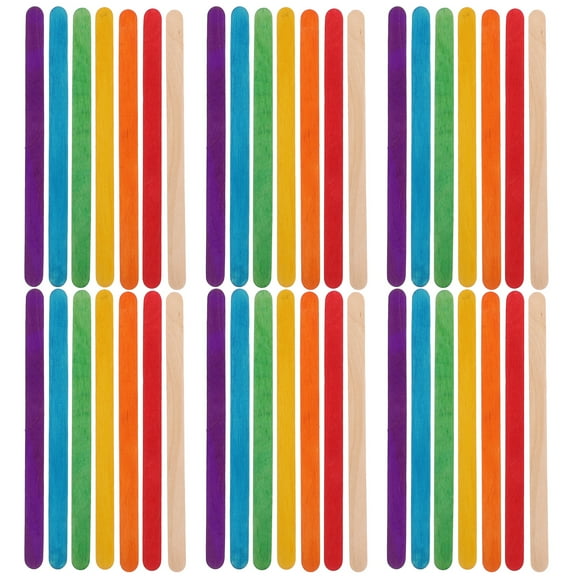 200 Pieces Assorted Color Jumbo Popsicle Sticks for Crafts Ice Cream Waxing and DIY Games Making