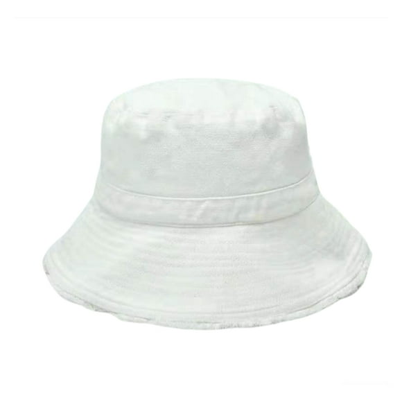 Anti-sun Hats All-match Solid Color Cotton Suncreen Summer Women Foldable Suncreen Caps Daily Wear Wide Brim Fisherman Hat Teenager Adults White