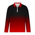 thumbnail image 4 of zanvin Hauts Polos pour Hommes à Manches Longues Décontractés, Col à Fermeture à Glissière, Légers, Rouge, P, 4 of 4