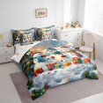 thumbnail image 4 of Manfei Cute Cartoon Snowman 7-Piece Bedding Comforter Set for Teen, Santa Claus Gifts King Bedding Sets, Dreamy Christmas Reversible Bed Sheets, Lightweight Room Decor, 4 of 8