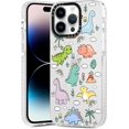 thumbnail image 2 of kmek7-2 Pack Cartoon Animals Pattern for iPhone 14 Pro Max 6.7" Phone Case, Cute Dinosaur Design Clear Cases Soft Silicone Slim TPU Shockproof Protective Fundas for Women Girls Kids, 2 of 4