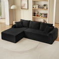 thumbnail image 6 of Alvantor Cloud Sectional Couch with Arched Armrests Corduroy L-Shaped Sofa 3 Seat Oversized Couch for Living Room Bedroom Black, 6 of 8