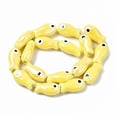 thumbnail image 2 of 2Strand Handmade Porcelain Ceramic Beads Strands Bright Glazed Porcelain Fish Yellow 19x10x8mm Hole: 1.5mm 17pcs/strand 12.40 inch(31.5cm), 2 of 3