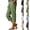 18# Army Green, variant on 2026 Summer Women Casual Cotton Linen Capri Pants Drawstring Elastic Waist Wide Leg Trousers Breathable Beach Vacation Cropped Pants White M