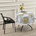 thumbnail image 6 of Coolnut 60" Floral Daisy Pattern Tablecloth, Durable Round Table Cloth Waterproof Stain Proof Camping Tablecloths for Outdoor Picnic Family Dinner Restaurant Decoration, 6 of 7