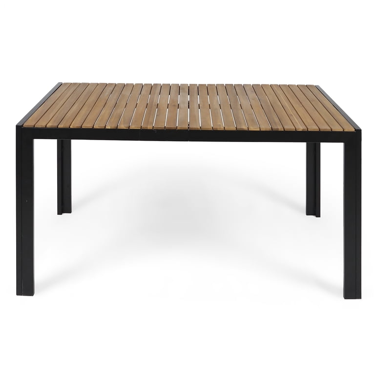J　TEAK Table JERFIT 59 inch Acacia Wood Outdoor Dining Table, Teak Finish