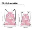 thumbnail image 3 of Bingfone Pink Flamingo Drawstrings Backpacks Bags for Men Women Gym Drawstrings Bag-Small, 3 of 8