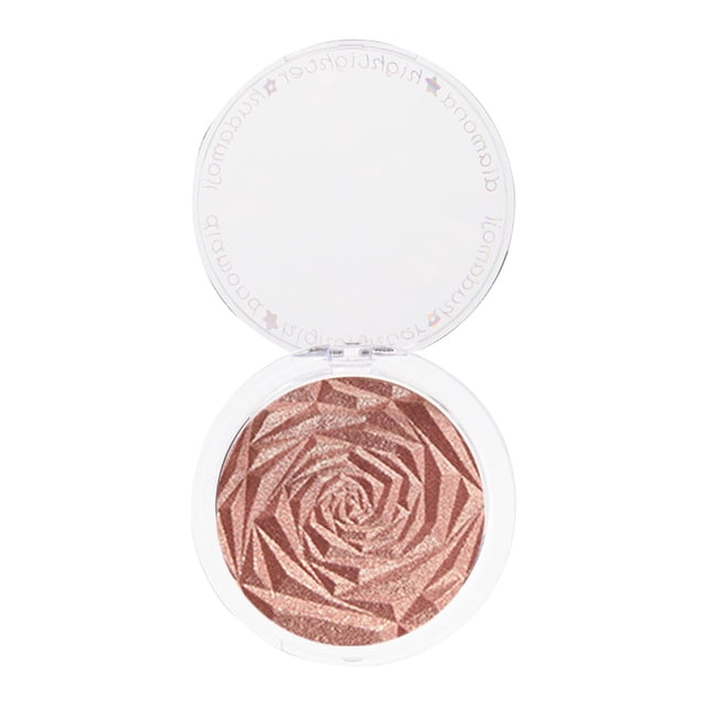 Fiudx Iluminador Desert Rose, Polvo Brillante con Purpurina, Polvo de Hornear de Jengibre, Textura Suave y Brillo Duradero, Perfecto para Mejillas y Ojos, Maquillaje para Bodas y Fiestas, Todo Tipo d