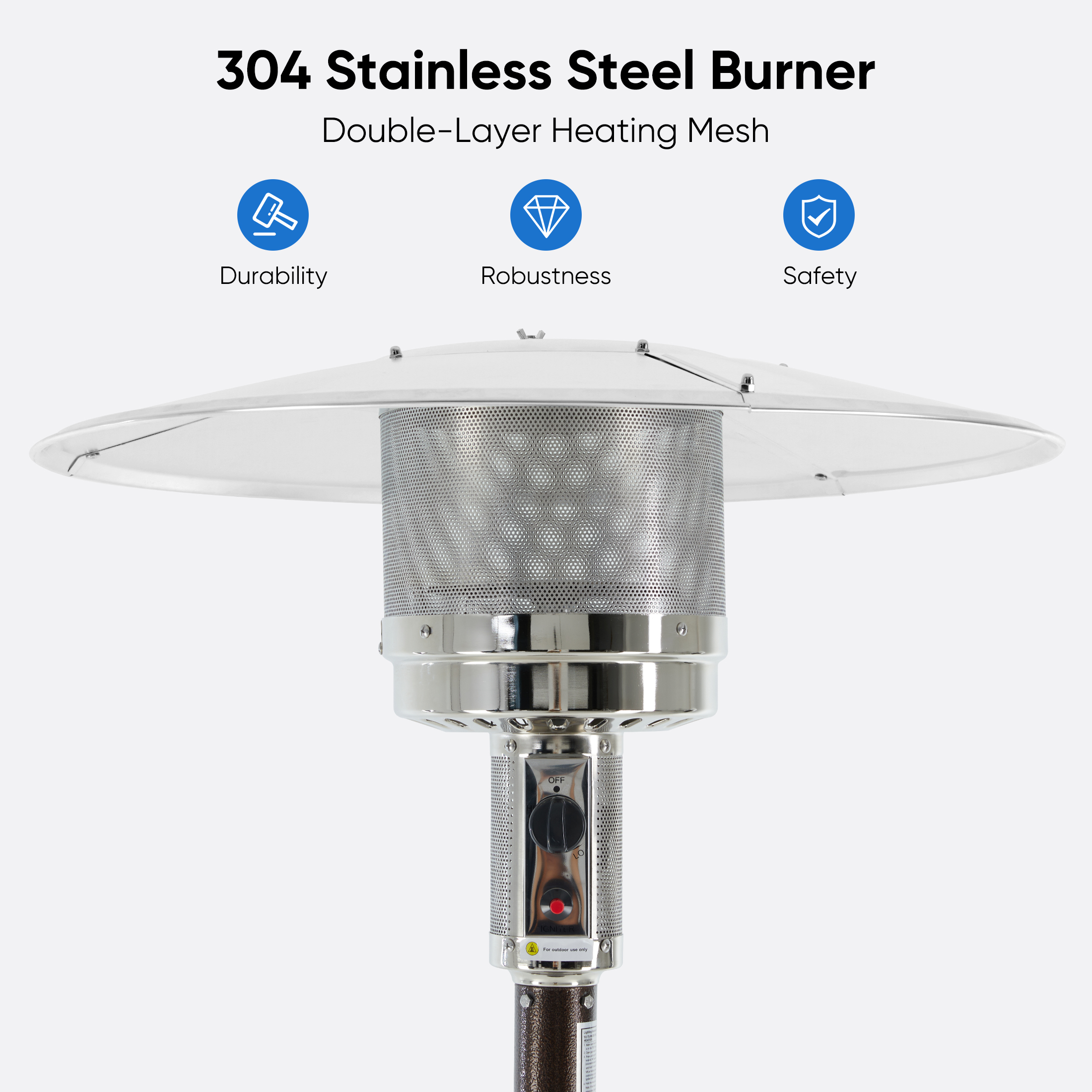 EDX 48000 BTU Propane Patio Heater, Brown photo 6