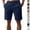 Navy, variant on Mfakffe Men Linen Shorts Summer Casual Vintage Shorts Outdoor Knee Length Short Pants Elastic Waist Wide Leg Bottom (Khaki, 3XL)