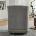 thumbnail image 4 of Hassch 360° Swivel Barrel Chair in Gray Chenille Upholstery, Modern Armless Accent Chair with Pillow and Metal Base for Living Room & Bedroom, 4 of 8