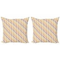 thumbnail image 1 of Retro Throw Pillow Cushion Cover Pack of 2, Geometric Illustration with Upside down Vertical Pastel Triangles in Pairs, Zippered Double-Side Digital Print, 4 Sizes, Beige and Multicolor, by Ambesonne, 1 of 2
