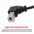 thumbnail image 4 of JSER USB 2.0 B Type Male to Female Extension Cable Up Angled 90 Degree 20cm for Printer Scanner Disk, 4 of 7