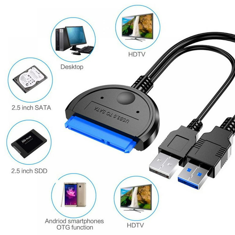 USB SATA 3.5, SATA to USB 3.0,SATA III Hard Drive Adapter Cable for 3.5/2.5  Inch HDD/SSD Support UASP for Laptop Computer 