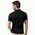 thumbnail image 5 of Men's 100 % Cotton Slim Polo Short Sleeve Shirt, Black L, 3 Pack, 5 of 7
