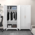 thumbnail image 4 of Polup 71" H Adult Metal Armoire Wardrobe Closet with Hanging Rod, Adjustable Shelves, White, 4 of 8