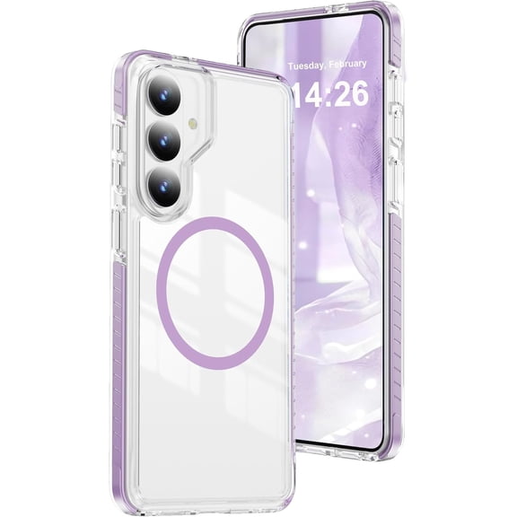 REQO Magnetic for Samsung Galaxy S23 Plus Case, Compatible with Magsafe Military Grade Drop Shockproof Protective Anti-Yellowing Clear Slim Phone Cover for Samsung Galaxy S23 Plus
