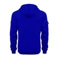 thumbnail image 4 of Men's Solid Color Half-Zip Hoodie, Oversized Plus Size Casual Pullover Fleece Sweatshirt for Fall Winter,Blue,5XL, 4 of 5