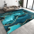 thumbnail image 2 of Turquoise Marble Area Rugs Nordic Light Luxury Decor Indoor Carpet Floor Anti Slip Door Bedroom Living Room Office Interior Decoration 5x8 Non-slip Washable Soft Home Decor Modern, 2 of 5