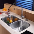 KRAUS 32 Inch Undermount Double Bowl Stainless Steel Kitchen Sink with