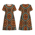 thumbnail image 5 of Defioc African Tribal Style Pattern Womens Summer Dresses Short Sleeve Sundress 2025 Beach Vacation Dresses with Pockets -XX-Large, 5 of 6