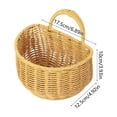 thumbnail image 3 of Imitation Rattan Woven Small Storage Baskets for Organizing, Wall Hanging Imitation Wicker Basket for over Toilet Storage Shelf, Home Decor, Living Room, 3 of 6