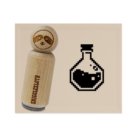 Pixel RPG Potion Health Mana Bottle Rubber Stamp for Scrapbooking Crafting Stamping - Medium 1 Inch