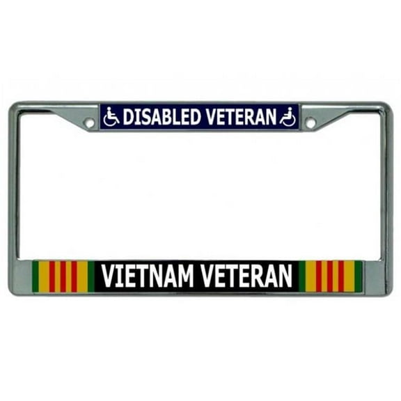 Disabled Vietnam Veteran Chrome License Plate Frame