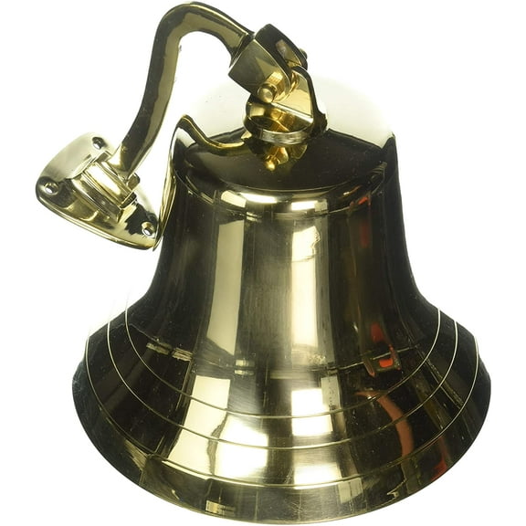 10" Polished Brass Dinner Bell - Nautical Decor