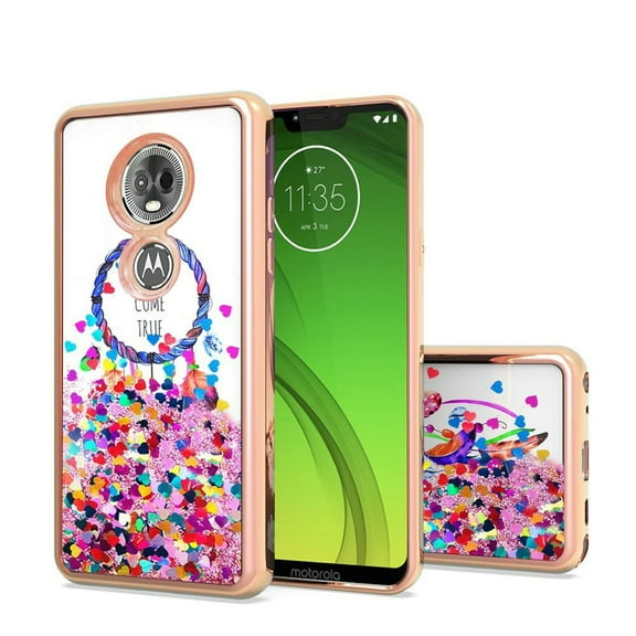 GSA Liquid Glitter Dream Catcher Case for Motorola Moto G7 Power & Supra - Rose Gold