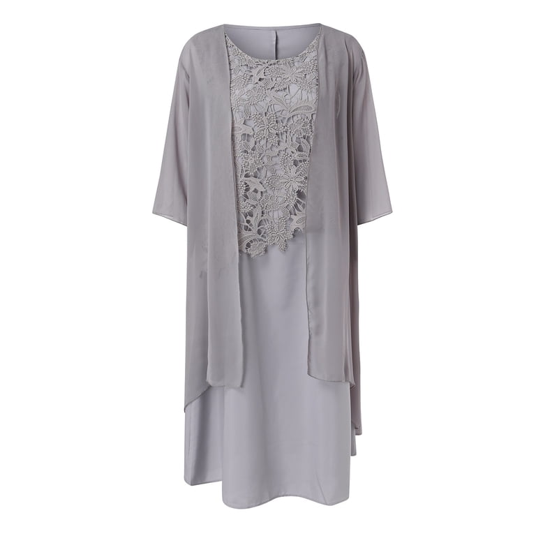 Gubotare Mother of the Groom Dresses Womens Two Piece Set Wedding Guest Dress Chiffon Flowy Midi Dress with Jacket Mother of the Bride Dress Holiday Gubotare Mother of the Groom Dresses Womens Two Piece Set Wedding Guest Dress Chiffon Flowy Midi Dress with Jacket Mother of the Bride Dress Holiday