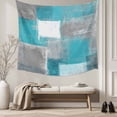 thumbnail image 5 of Turquoise Grey Ombre Small Tapestry for Bedroom Wall Hanging Tapestry, Abstract Vintage Oil Painting Ceiling Backdrop Tapestries Poster Blanket Wall Decor for Teens Room Living Room Dorm 23" x 28", 5 of 8