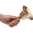 thumbnail image 2 of Campana de mano con mango de madera, campana de mano de cuerno con mango de madera, campana de clase de viento súper fuerte vintage, instrumento musical, campana de mano de metal, 2 of 5