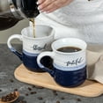thumbnail image 6 of DOWAN 18Oz Large Coffee Mug Set of 2, Ceramic Mug with Word “Grateful” &”Blessed” Words, Thank You Gift, Fall Mug Pumpkin, Big Tea Cups with Free Sponge, Blue, 6 of 7