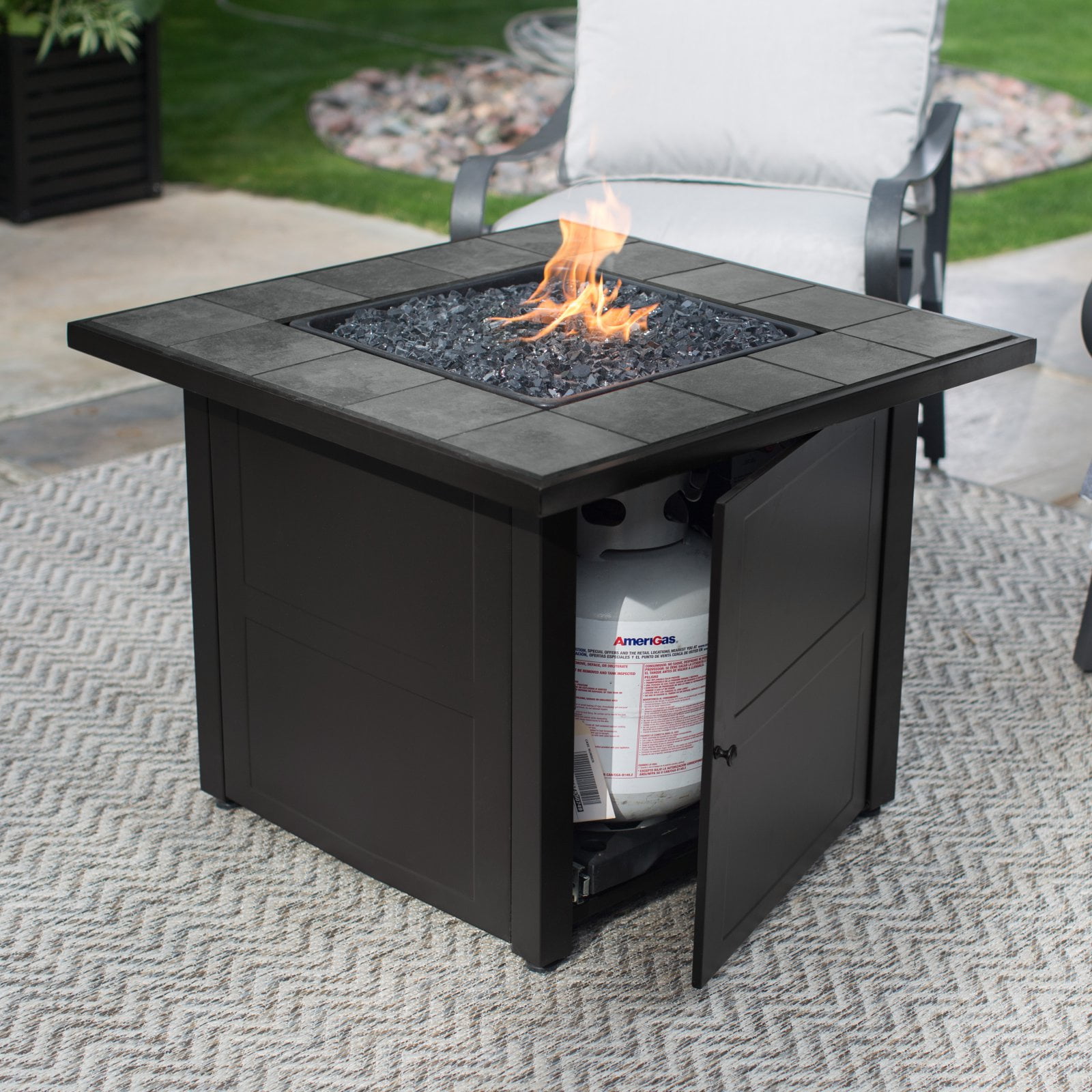 Endless Summer Lp Gas Outdoor Fire Pit Slate Tile Mantel Com